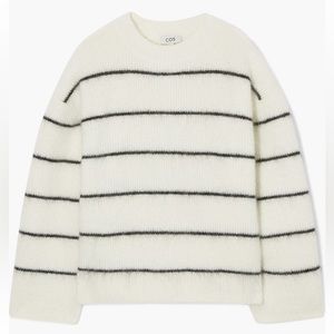 NWT COS Relaxed Fit Stripe Wool & Mohair Blend Sweater Sz Small